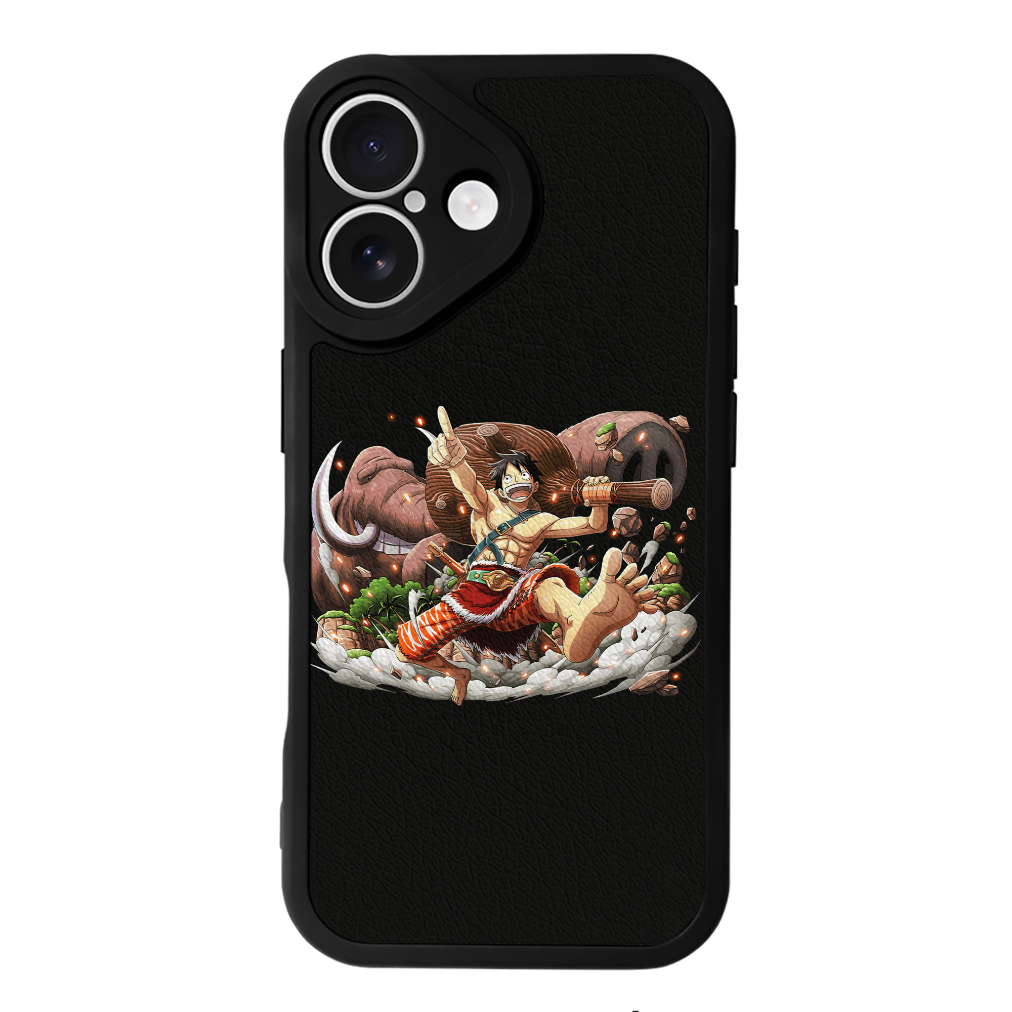 （画像用） ワンピース モンキー・D・ルフィ ONE PIECE Monkey D. Luffy 【iPhone 16シリーズ対応】シリコンスマホケース（レザー調） 材質：シリコン